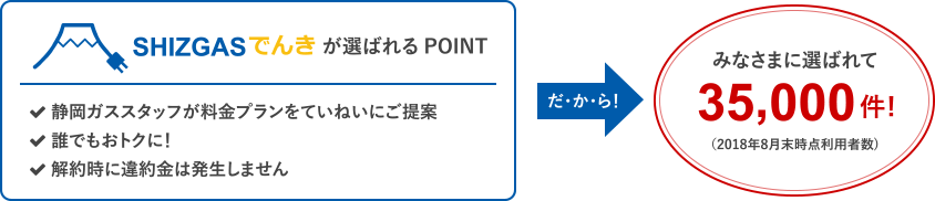 SHIZGASでんきが選ばれるPOINT